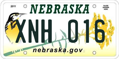 NE license plate XNH016
