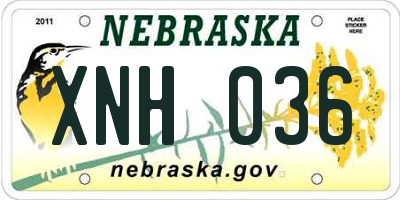 NE license plate XNH036