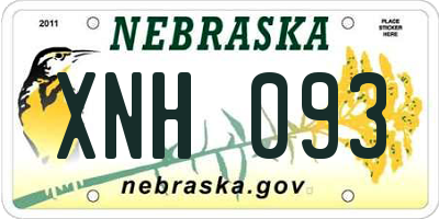NE license plate XNH093
