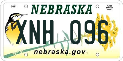 NE license plate XNH096