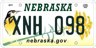 NE license plate XNH098