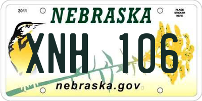 NE license plate XNH106