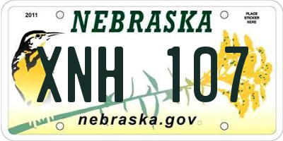 NE license plate XNH107