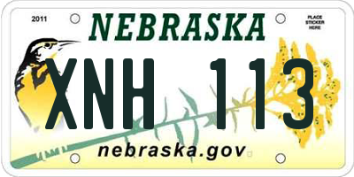 NE license plate XNH113