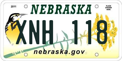 NE license plate XNH118