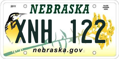 NE license plate XNH122
