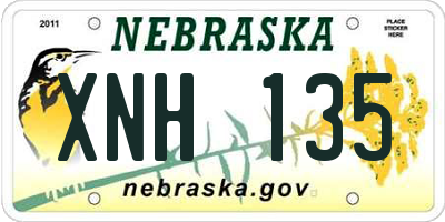 NE license plate XNH135