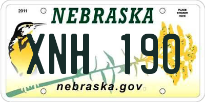 NE license plate XNH190