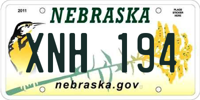 NE license plate XNH194