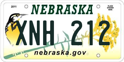 NE license plate XNH212