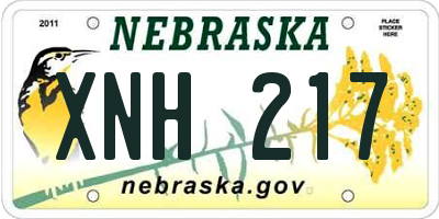 NE license plate XNH217