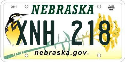 NE license plate XNH218