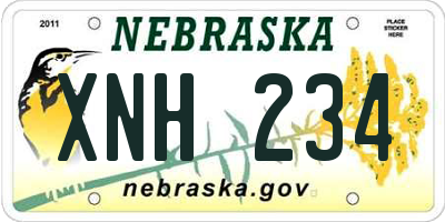 NE license plate XNH234