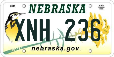 NE license plate XNH236