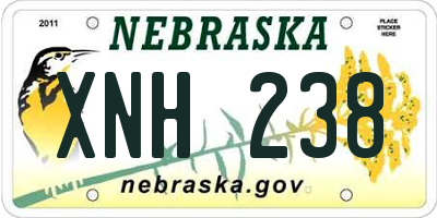 NE license plate XNH238
