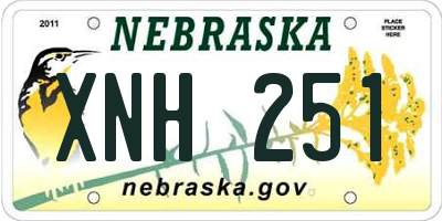 NE license plate XNH251