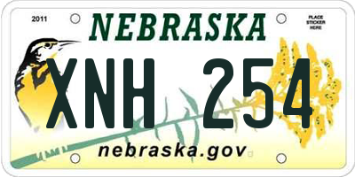 NE license plate XNH254