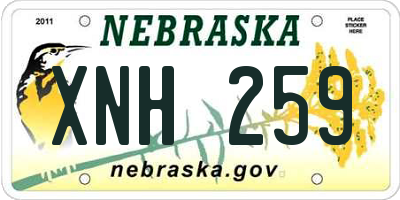 NE license plate XNH259