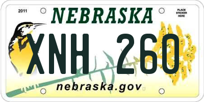 NE license plate XNH260