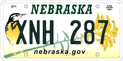 NE license plate XNH287