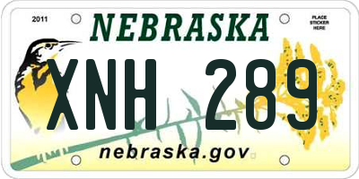 NE license plate XNH289