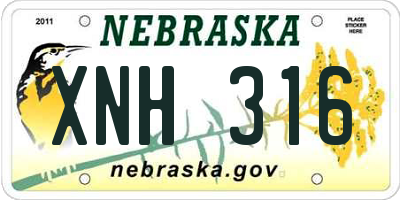 NE license plate XNH316