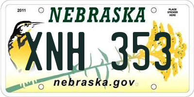 NE license plate XNH353