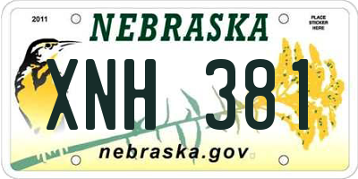 NE license plate XNH381