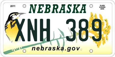 NE license plate XNH389