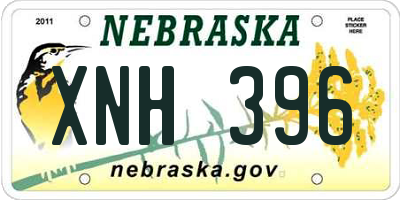 NE license plate XNH396