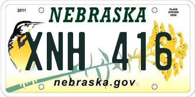 NE license plate XNH416