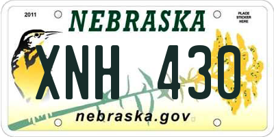 NE license plate XNH430