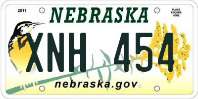 NE license plate XNH454