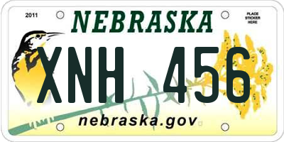 NE license plate XNH456