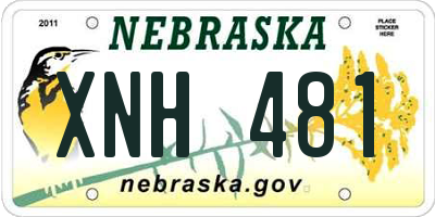 NE license plate XNH481
