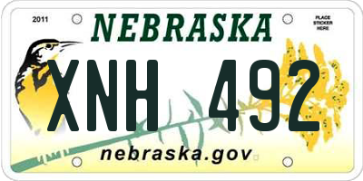 NE license plate XNH492