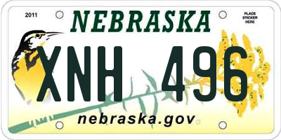 NE license plate XNH496