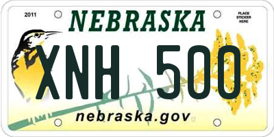 NE license plate XNH500