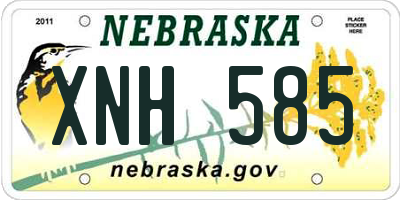 NE license plate XNH585
