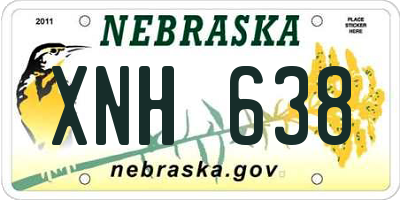 NE license plate XNH638