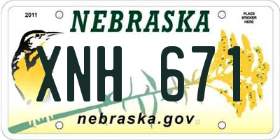 NE license plate XNH671