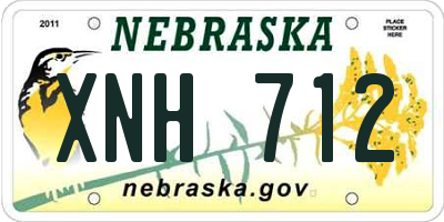 NE license plate XNH712