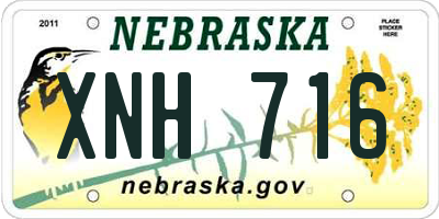 NE license plate XNH716