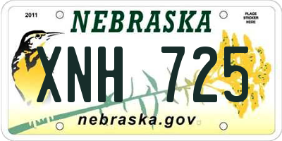 NE license plate XNH725