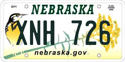 NE license plate XNH726