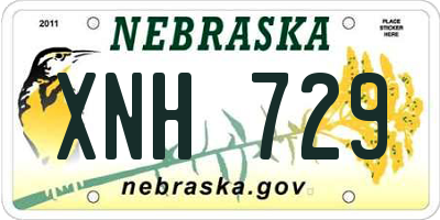 NE license plate XNH729