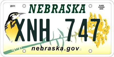 NE license plate XNH747