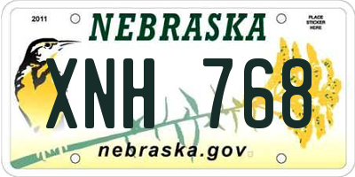 NE license plate XNH768