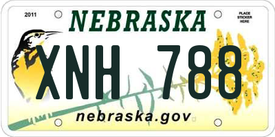 NE license plate XNH788