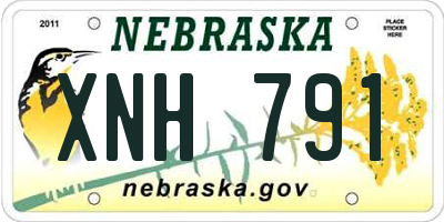 NE license plate XNH791